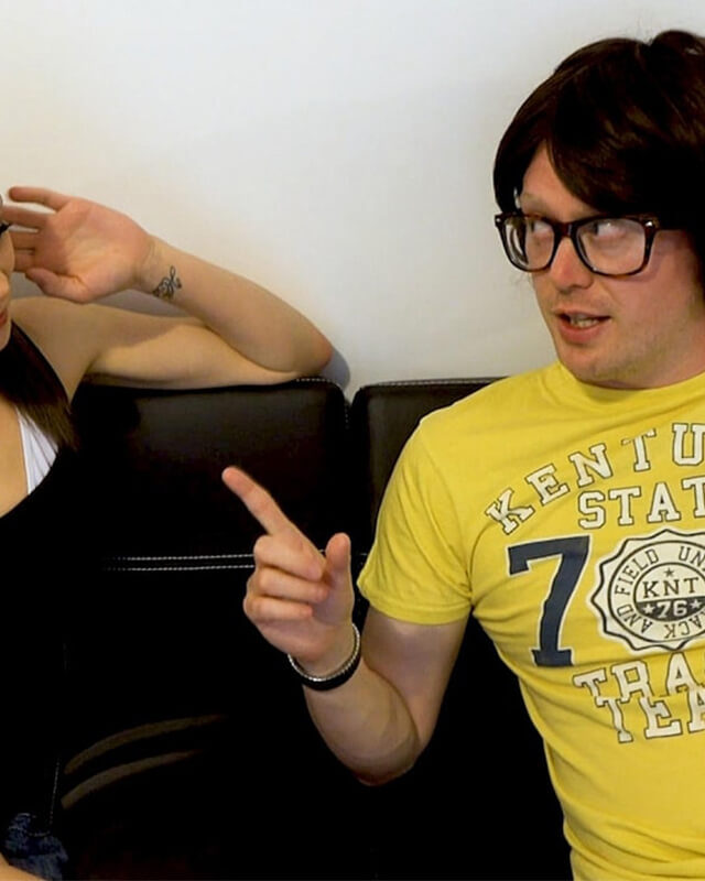Poppy McQuire Rides the Nerd on the Leather Couch